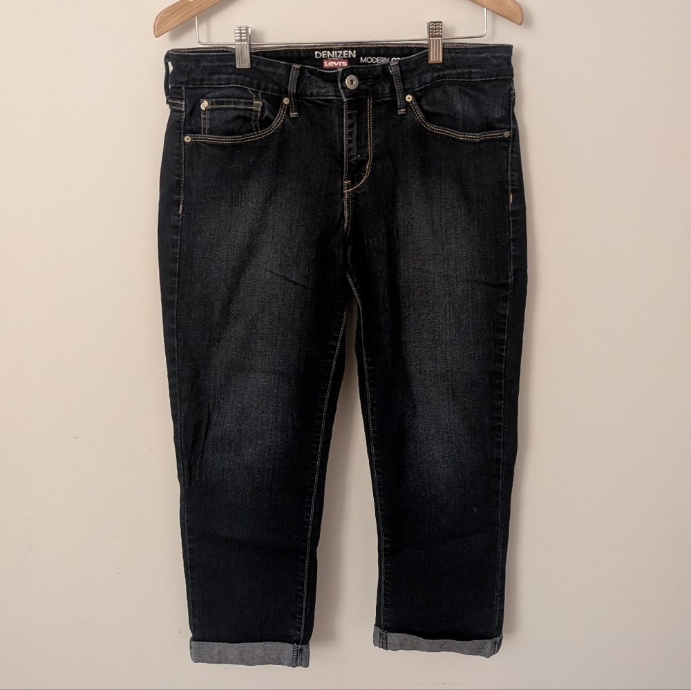 Denizen from Levi's Women's Dark Wash Modern Crop Denim Jeans (10)